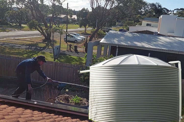 merimbula Gutter Cleaner Takes Care of Gutters on Rainwater-Reliant Property